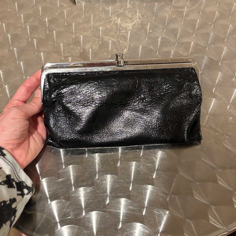 Hobo Black Lauren Leather Double Clutch Wallet